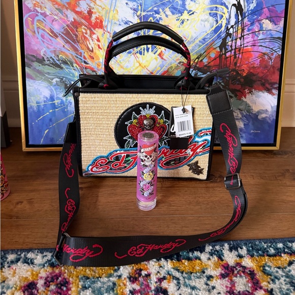 NWT Ed Hardy Bundle Tote & Perfume - Picture 2 of 16